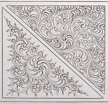 English engraving style scrollwork pattern
